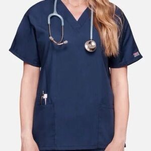Cherokee Navy Blue Scrub Top